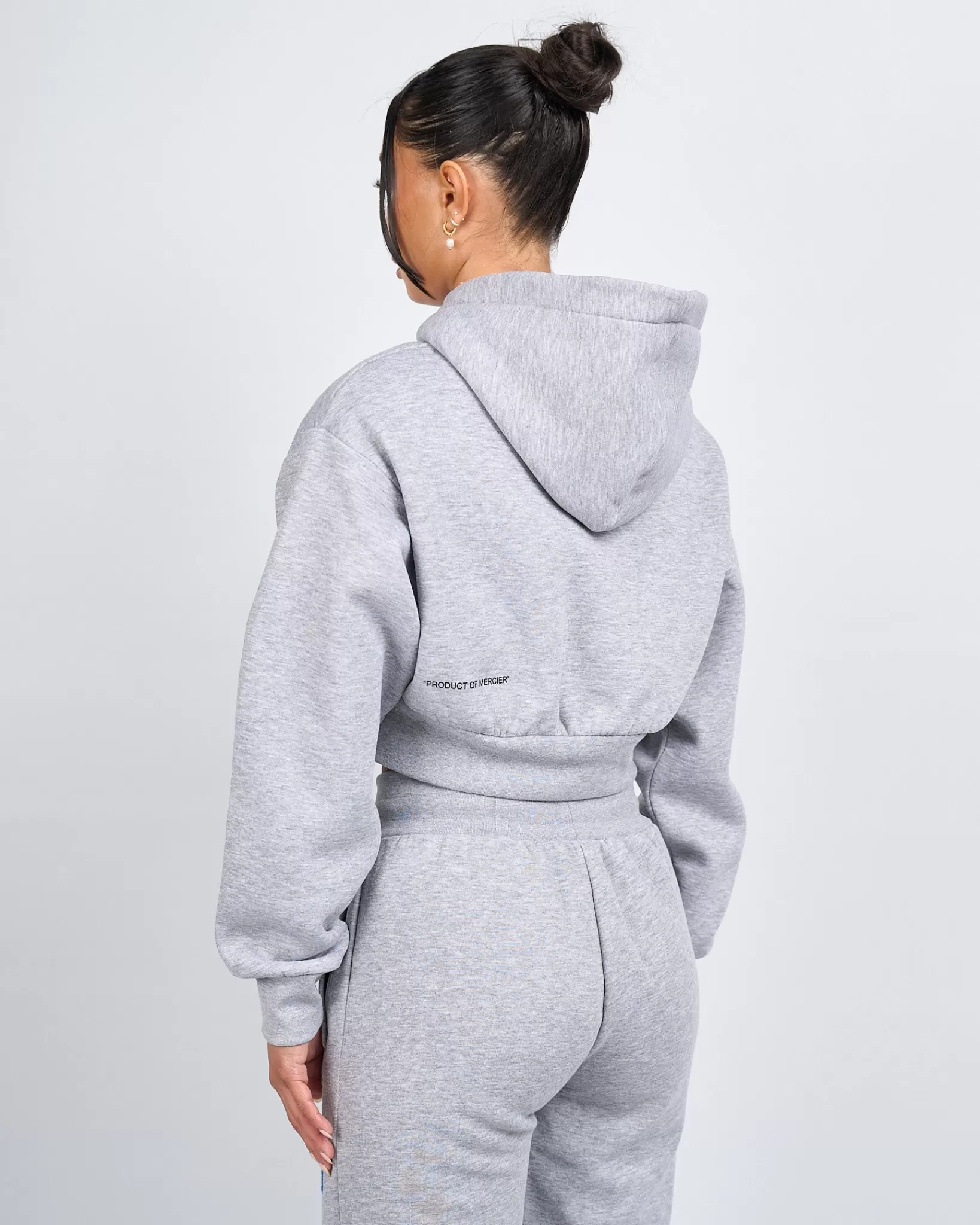 Store Mercier Felpa con cappuccio da donna con cerniera in colore grigio Marl OG