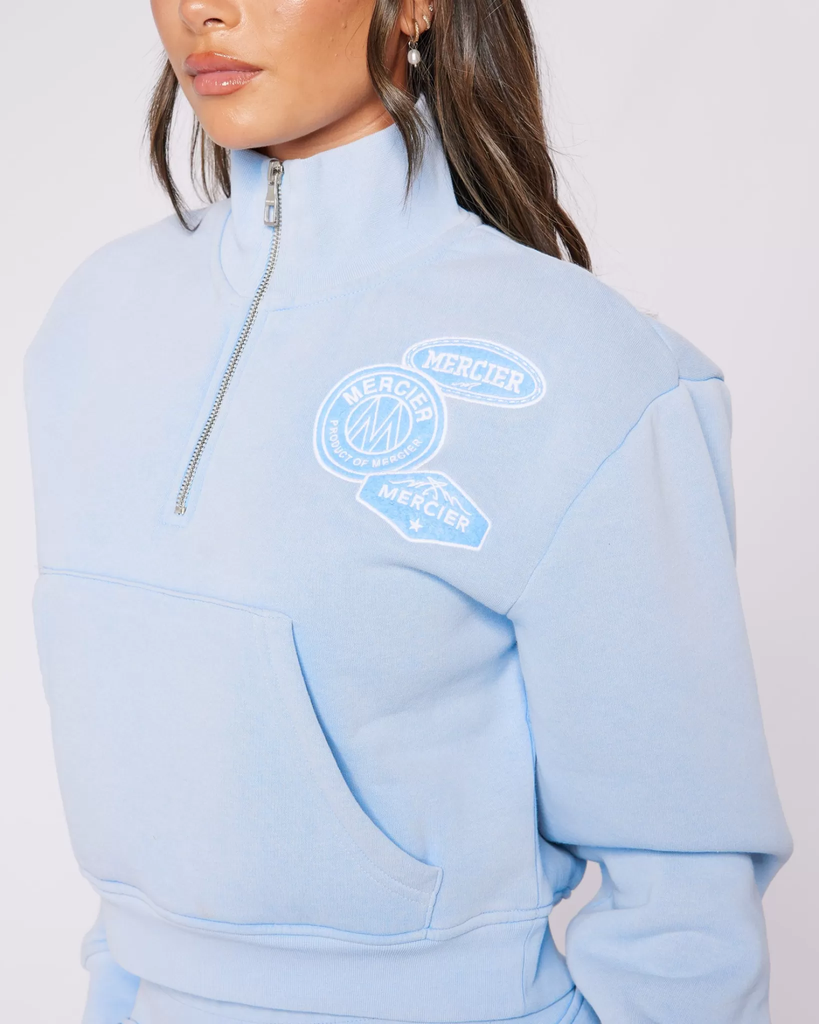 Best Sale Mercier Felpa con zip a un quarto OG blu lavato da donna