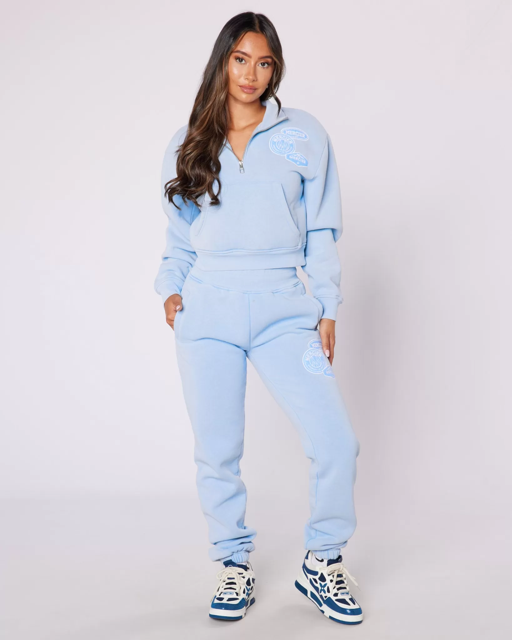 Best Sale Mercier Felpa con zip a un quarto OG blu lavato da donna