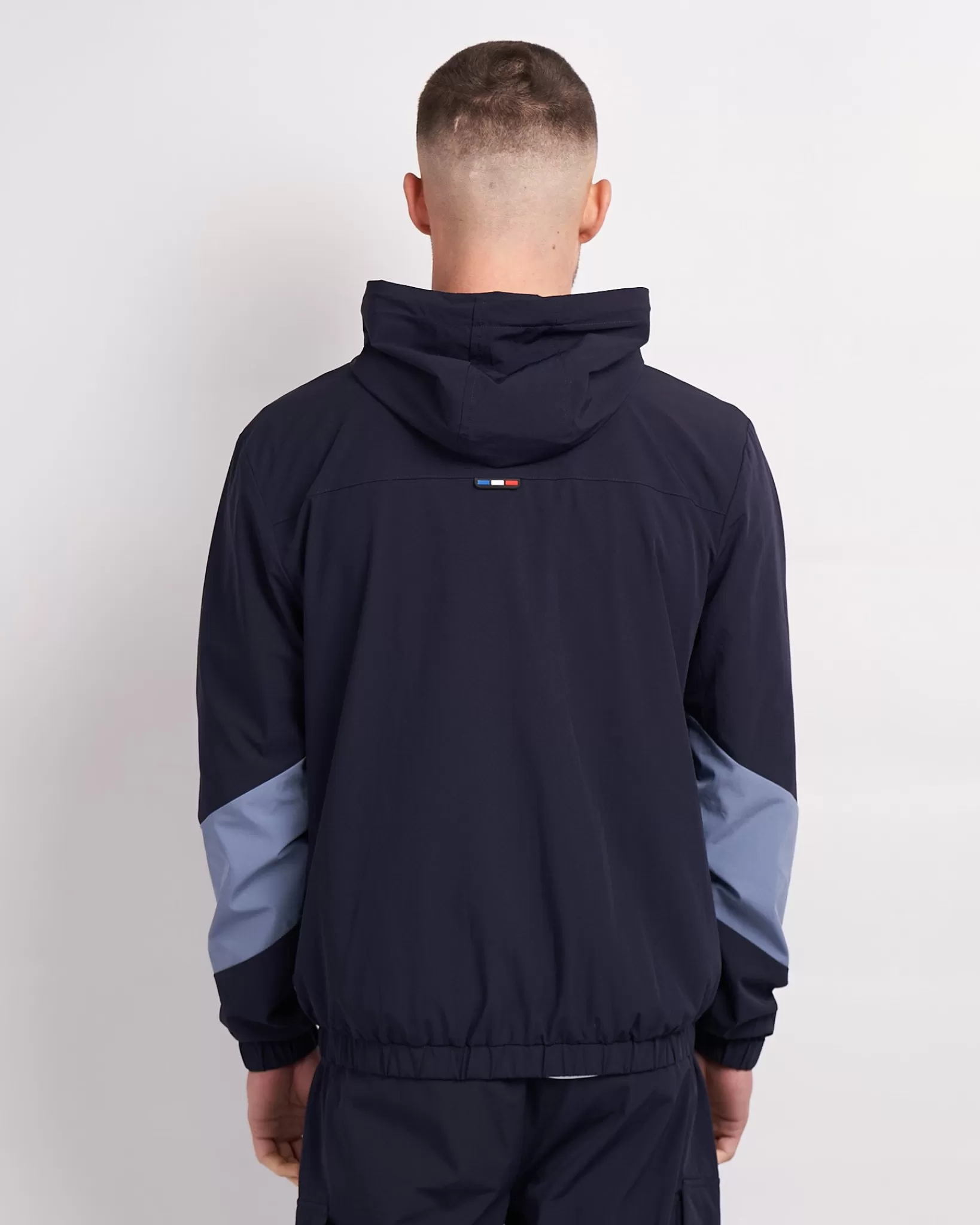 Store Mercier Giacca a vento con pannelli blu navy placid mono distintivo