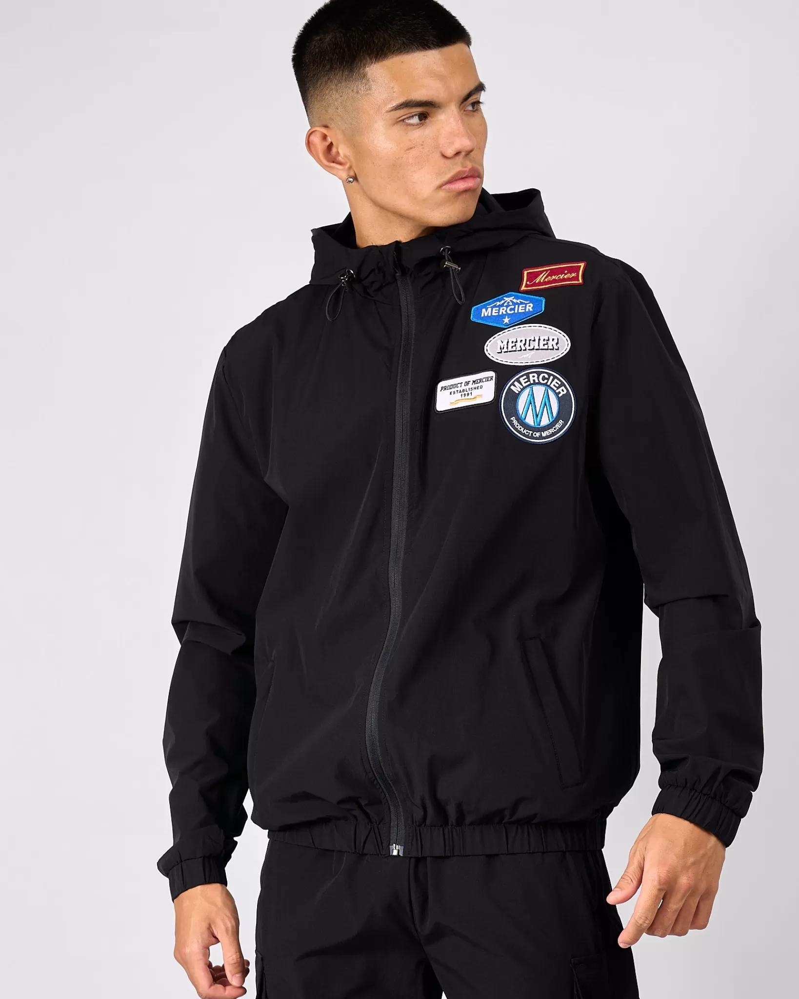 Cheap Mercier Giacca a vento nera OG Badge