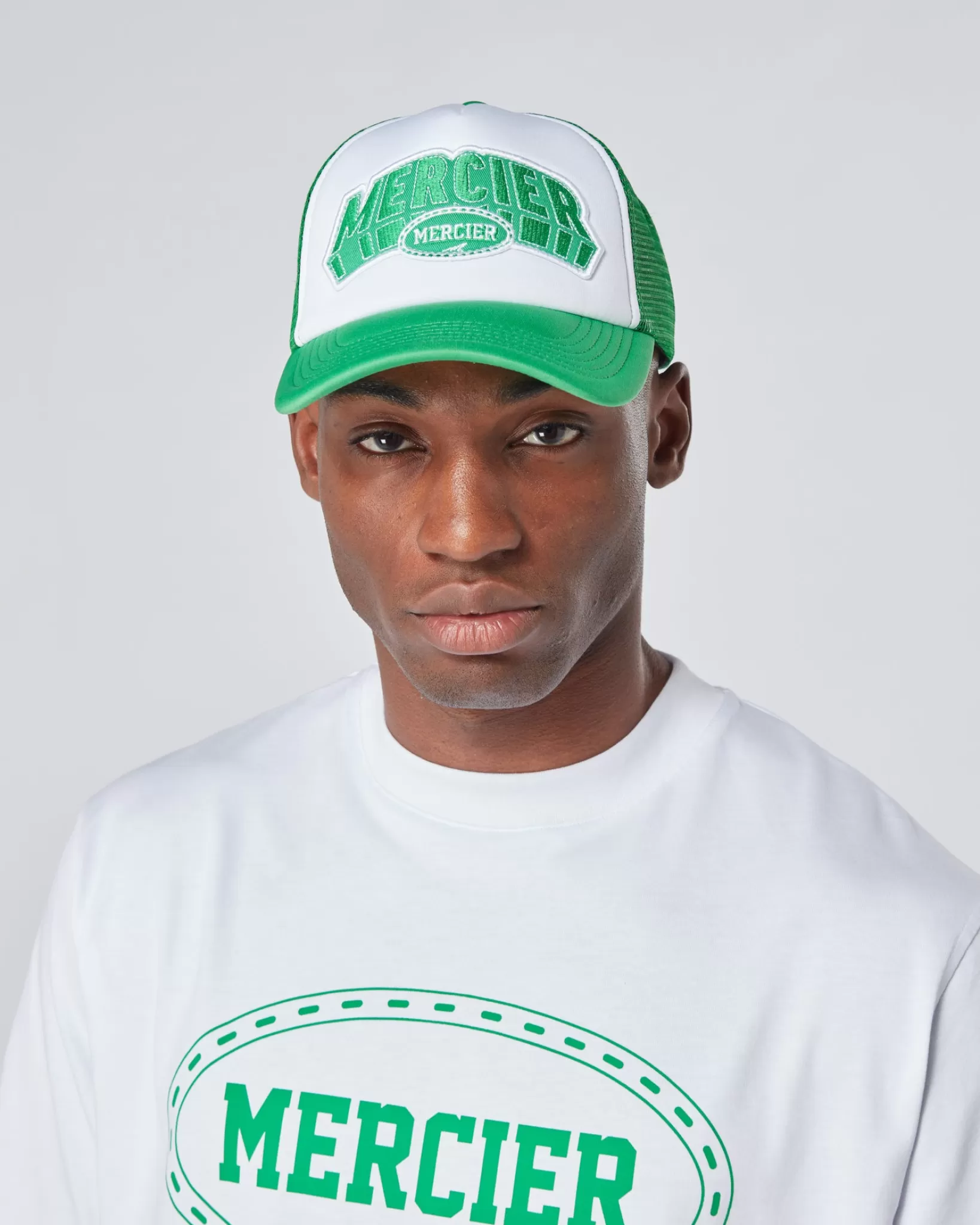 Best Mercier Trucker in schiuma di corte bianca verde