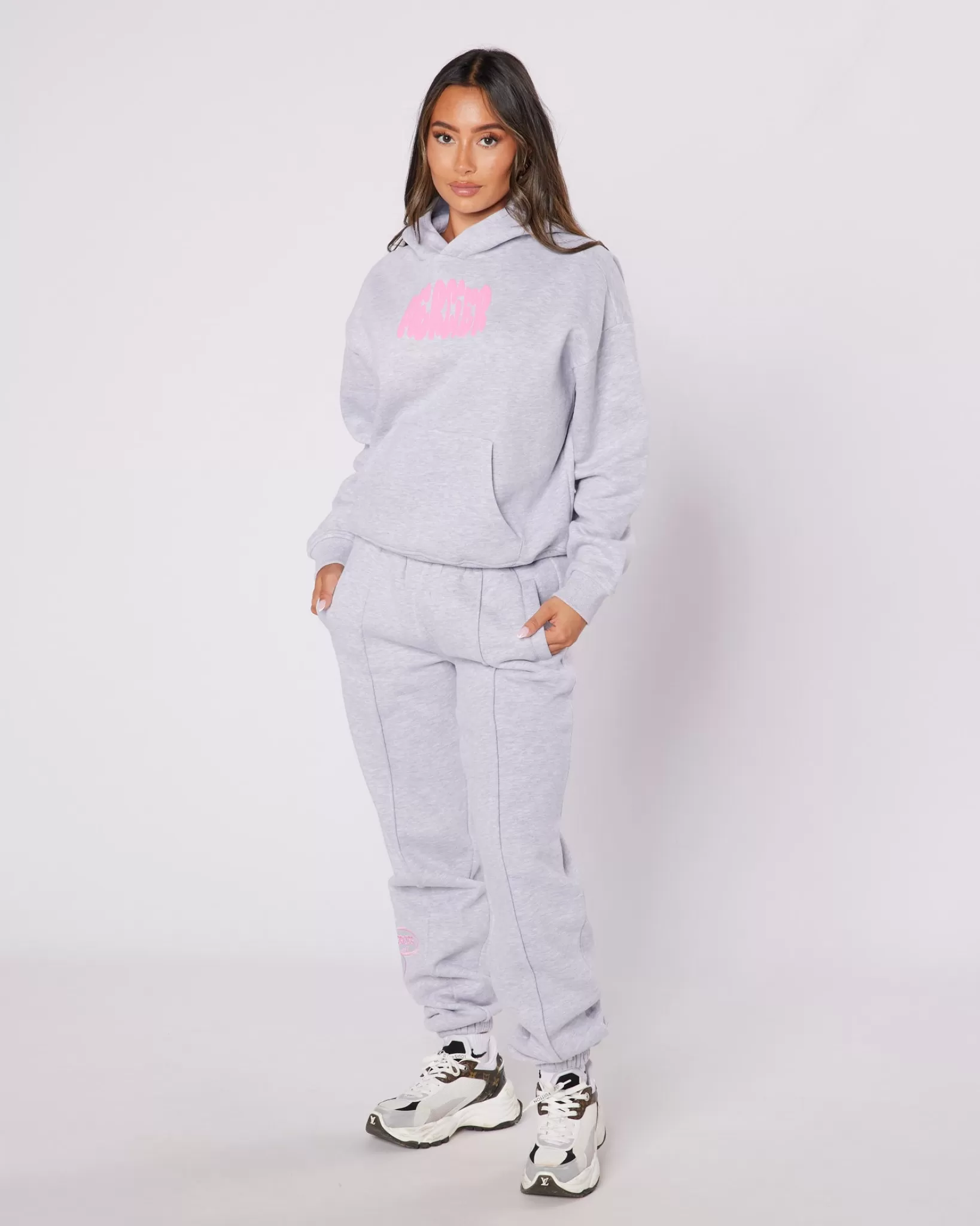 Best Sale Mercier Womens Grey Pink Bubble Jogger