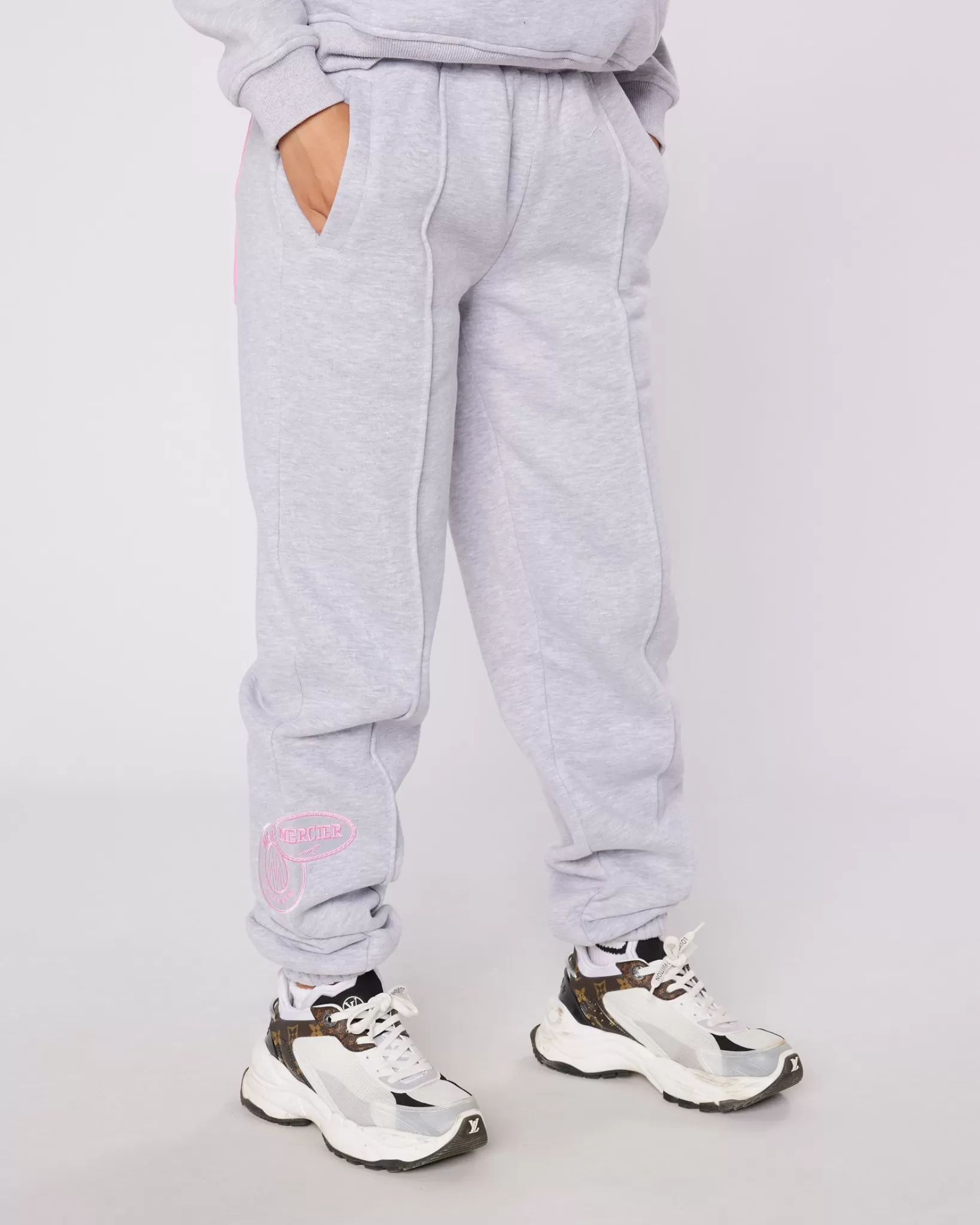 Best Sale Mercier Womens Grey Pink Bubble Jogger