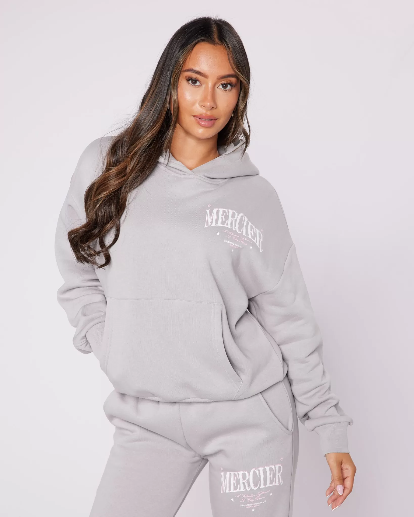 New Mercier Womens Pebble Grey Origins Hoodie